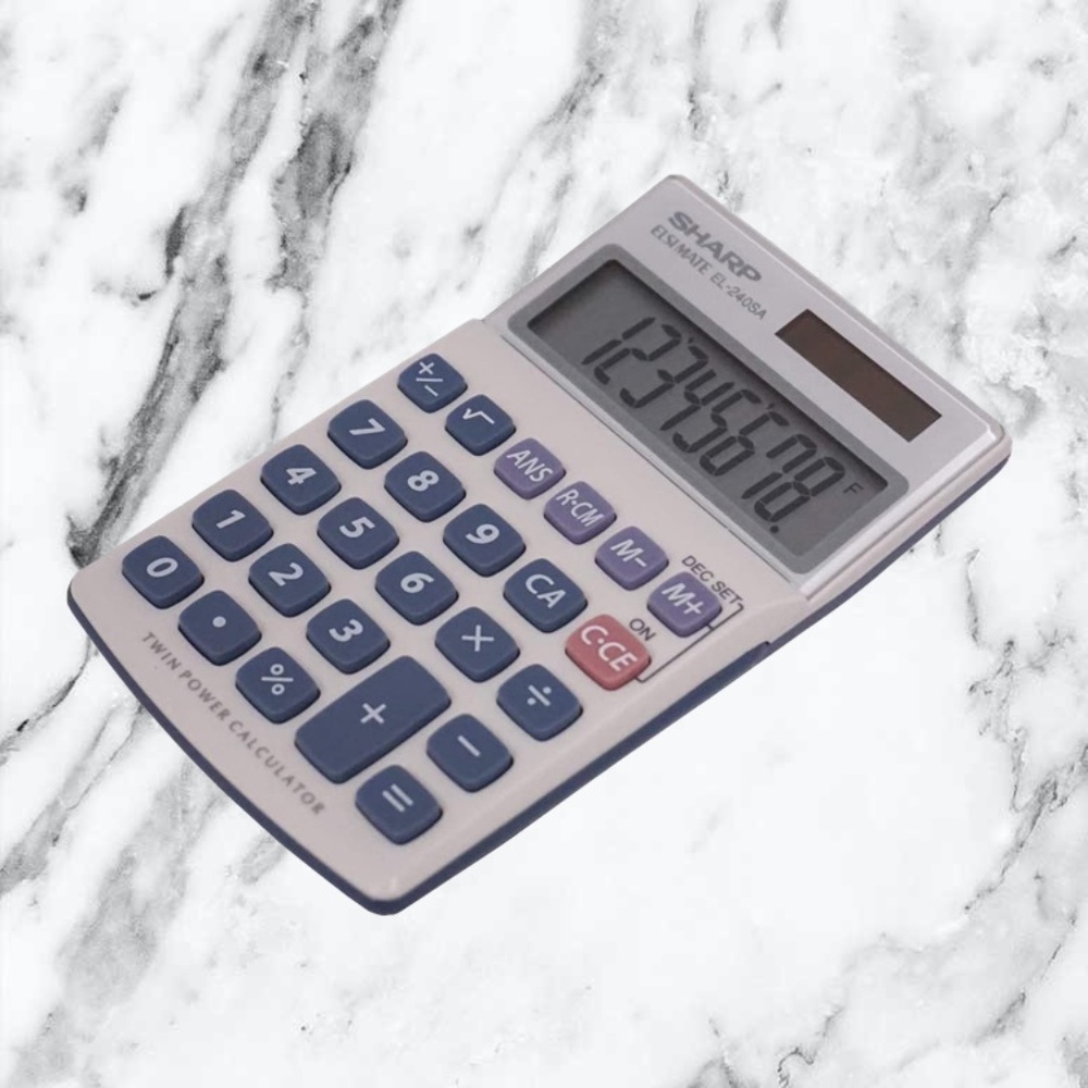 3 for $15 SHARP ELSIMATE EL-240SA Twin Power Calculator